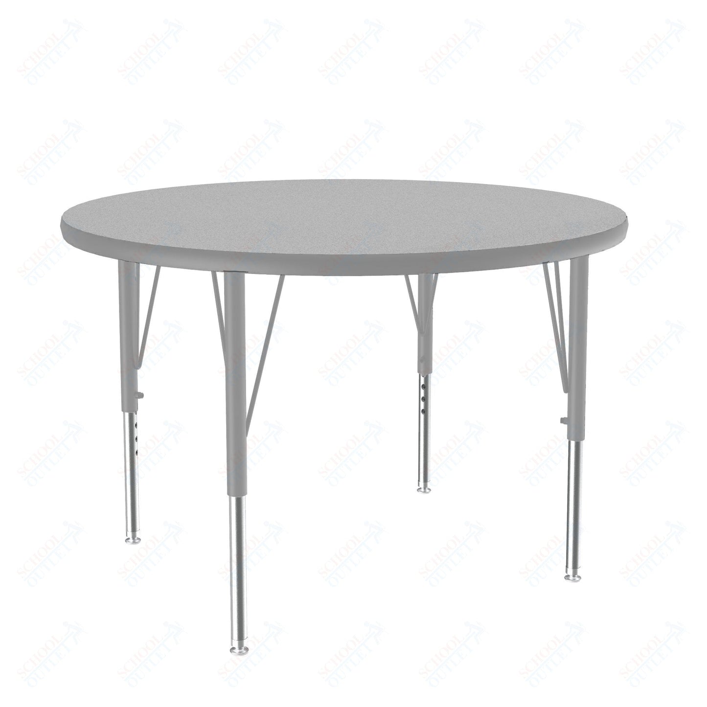 Correll Round Commercial Laminate Top Activity Tables 42"W x 42"L x 19 - 29"H Adjustable Height (COR - A42TF - RND - XX) - SchoolOutlet