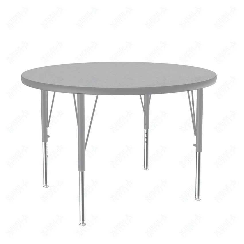 Correll Round Commercial Laminate Top Activity Tables 42"W x 42"L x 19 - 29"H Adjustable Height (COR - A42TF - RND - XX) - SchoolOutlet