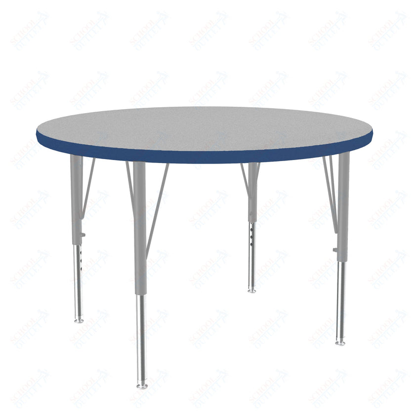 Correll Round Commercial Laminate Top Activity Tables 42"W x 42"L x 19 - 29"H Adjustable Height (COR - A42TF - RND - XX) - SchoolOutlet