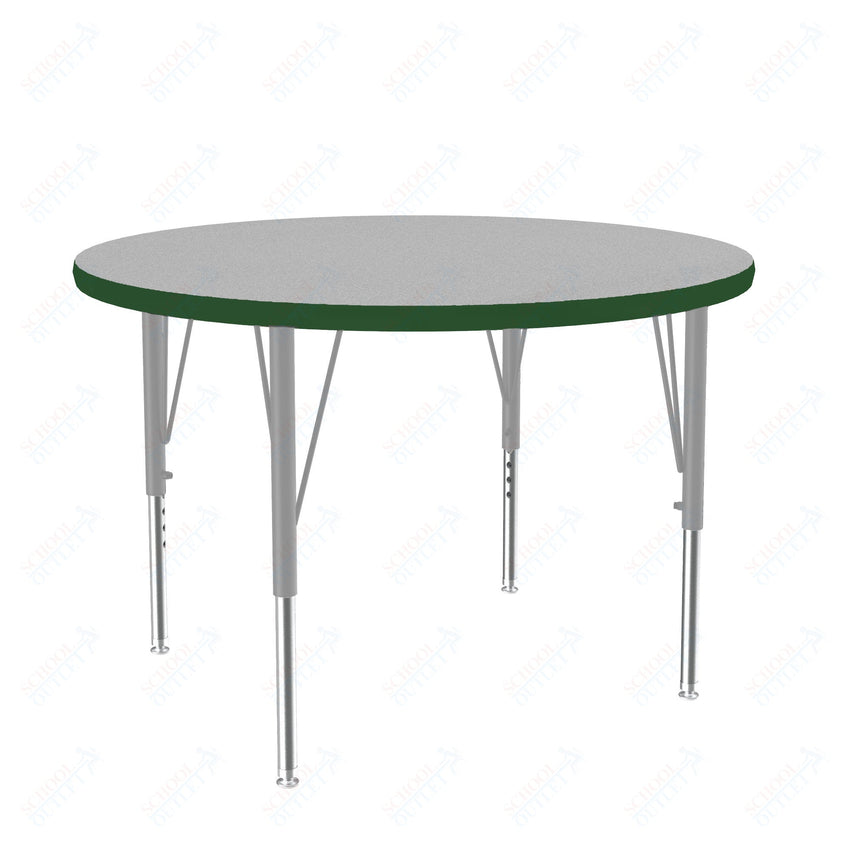 Correll Round Commercial Laminate Top Activity Tables 42"W x 42"L x 19 - 29"H Adjustable Height (COR - A42TF - RND - XX) - SchoolOutlet