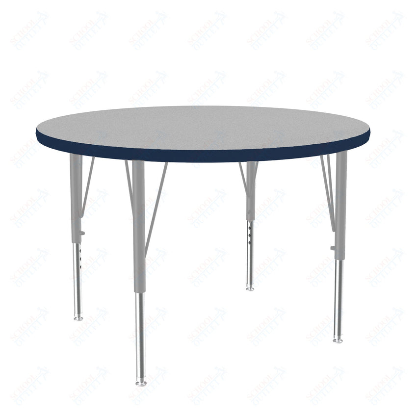 Correll Round Commercial Laminate Top Activity Tables 42"W x 42"L x 19 - 29"H Adjustable Height (COR - A42TF - RND - XX) - SchoolOutlet