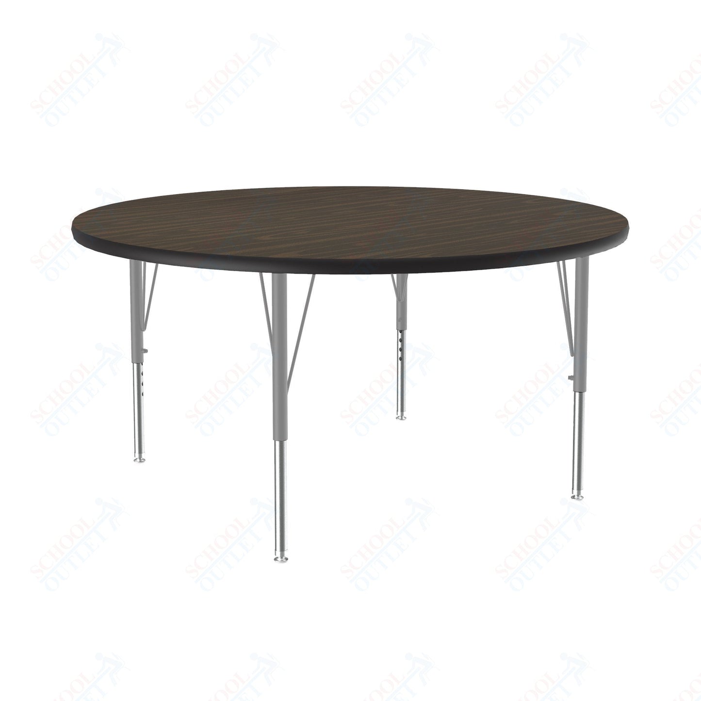 Correll Round Deluxe High - Pressure Top Activity Tables 48"W x 48"L x 19 - 29"H Adjustable Height (COR - A48 - RND - XX) - SchoolOutlet
