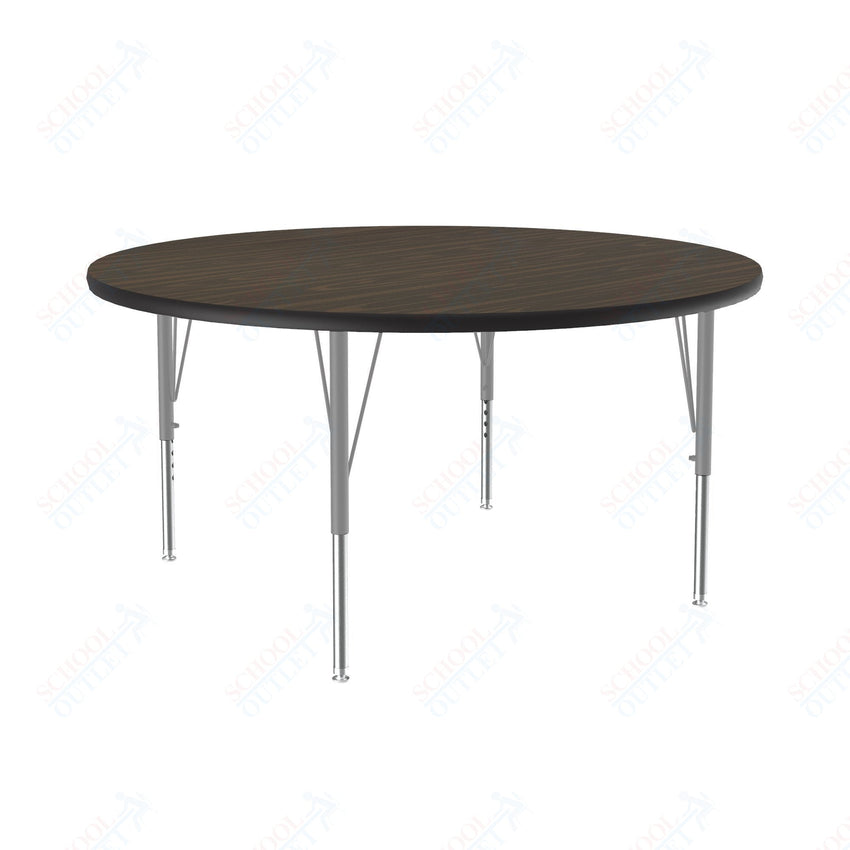 Correll Round Deluxe High - Pressure Top Activity Tables 48"W x 48"L x 19 - 29"H Adjustable Height (COR - A48 - RND - XX) - SchoolOutlet