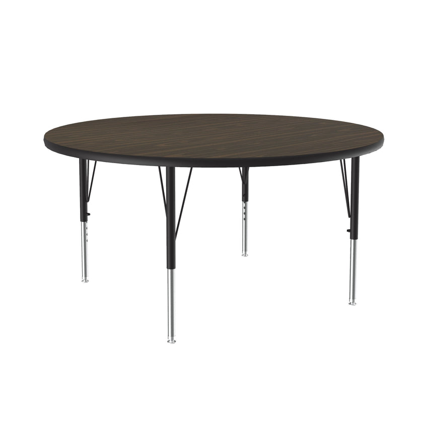 Correll Round Deluxe High - Pressure Top Activity Tables 48"W x 48"L x 19 - 29"H Adjustable Height (COR - A48 - RND - XX) - SchoolOutlet