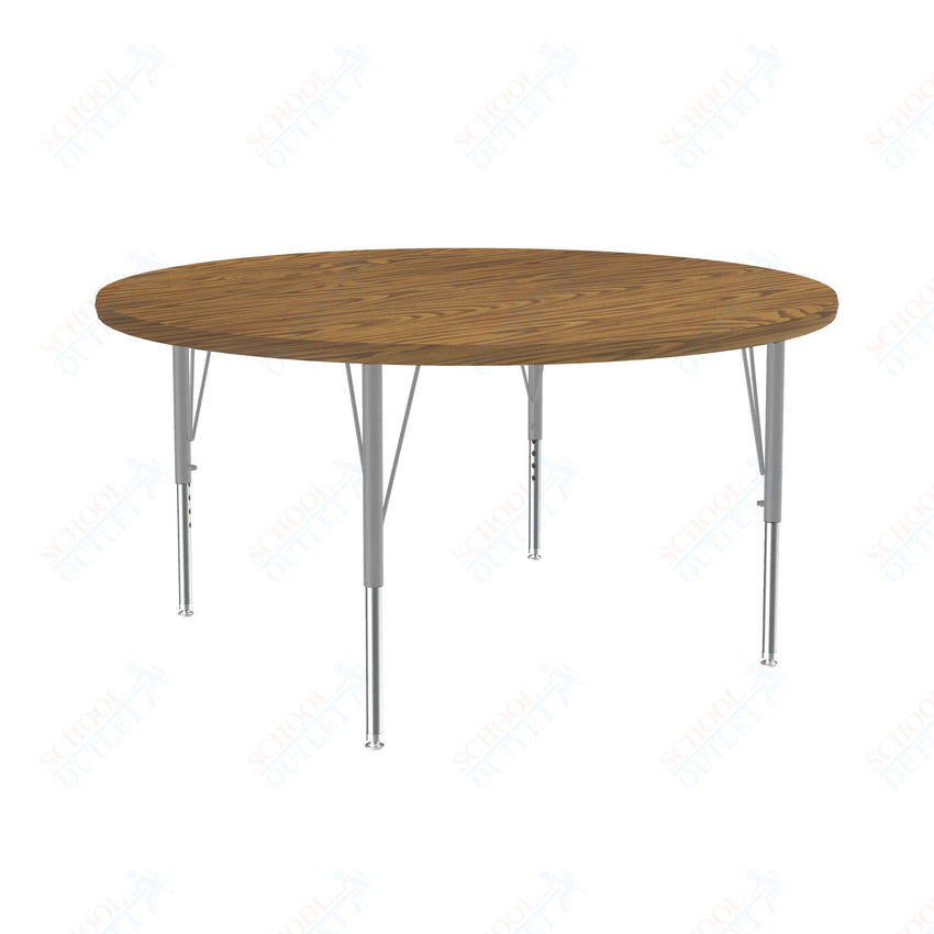 Correll Round Deluxe High - Pressure Top Activity Tables 48"W x 48"L x 19 - 29"H Adjustable Height (COR - A48 - RND - XX) - SchoolOutlet