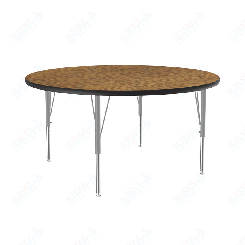 Correll Round Deluxe High - Pressure Top Activity Tables 48"W x 48"L x 19 - 29"H Adjustable Height (COR - A48 - RND - XX) - SchoolOutlet