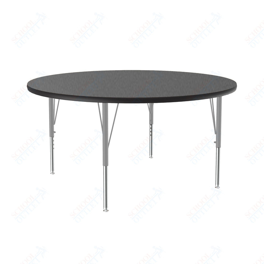 Correll Round Deluxe High - Pressure Top Activity Tables 48"W x 48"L x 19 - 29"H Adjustable Height (COR - A48 - RND - XX) - SchoolOutlet