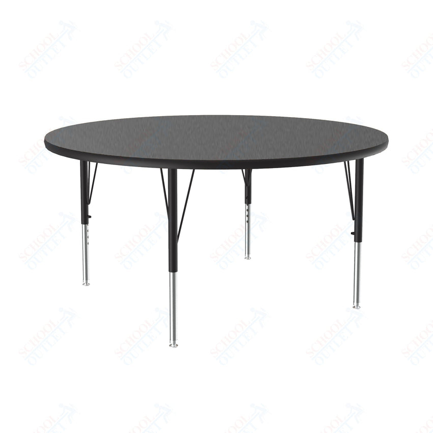 Correll Round Deluxe High - Pressure Top Activity Tables 48"W x 48"L x 19 - 29"H Adjustable Height (COR - A48 - RND - XX) - SchoolOutlet