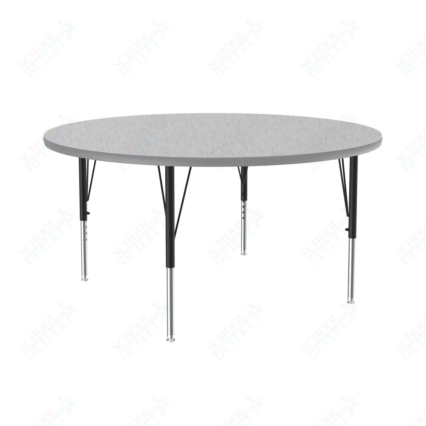 Correll Round Deluxe High - Pressure Top Activity Tables 48"W x 48"L x 19 - 29"H Adjustable Height (COR - A48 - RND - XX) - SchoolOutlet