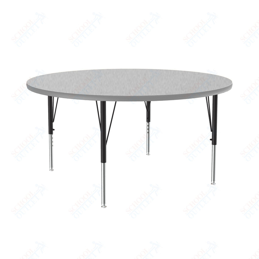 Correll Round Deluxe High - Pressure Top Activity Tables 48"W x 48"L x 19 - 29"H Adjustable Height (COR - A48 - RND - XX) - SchoolOutlet