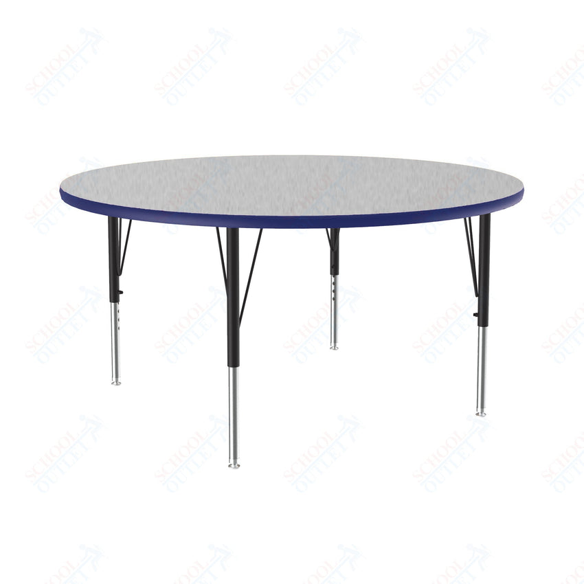 Correll Round Deluxe High - Pressure Top Activity Tables 48"W x 48"L x 19 - 29"H Adjustable Height (COR - A48 - RND - XX) - SchoolOutlet
