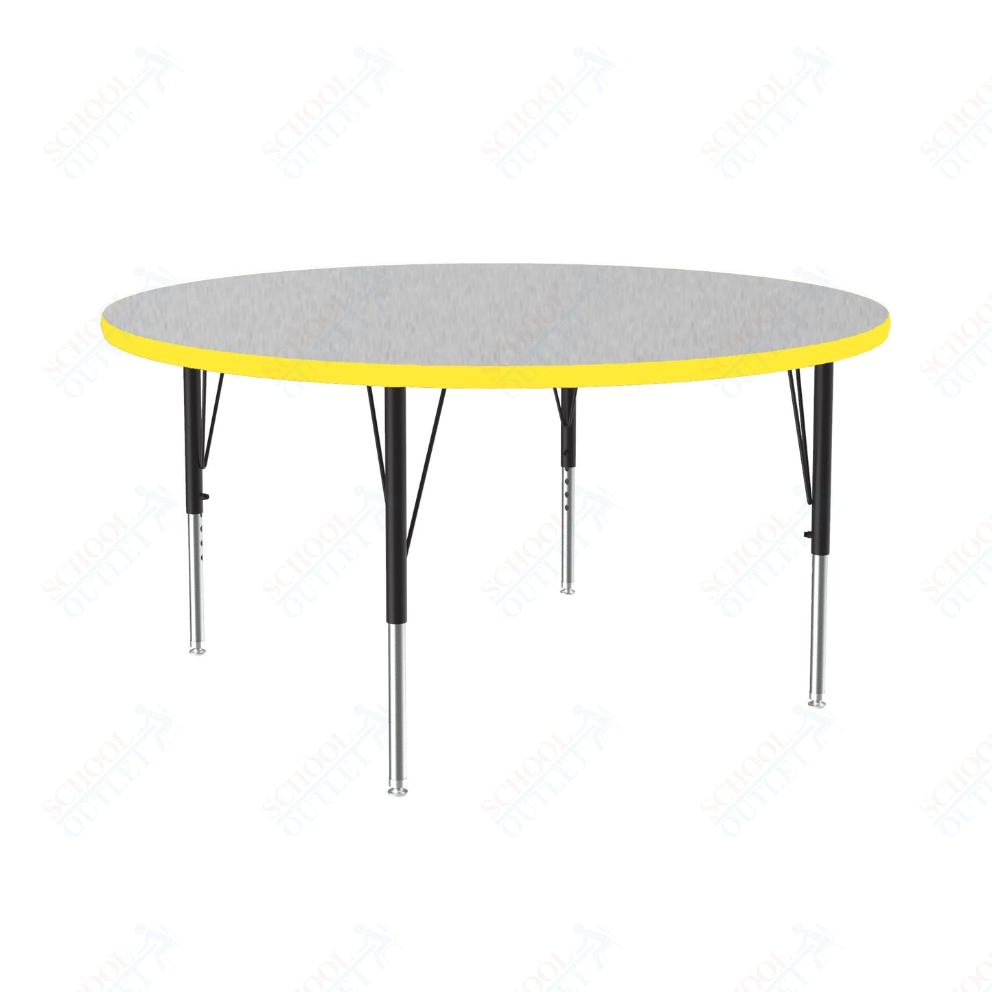 Correll Round Deluxe High - Pressure Top Activity Tables 48"W x 48"L x 19 - 29"H Adjustable Height (COR - A48 - RND - XX) - SchoolOutlet