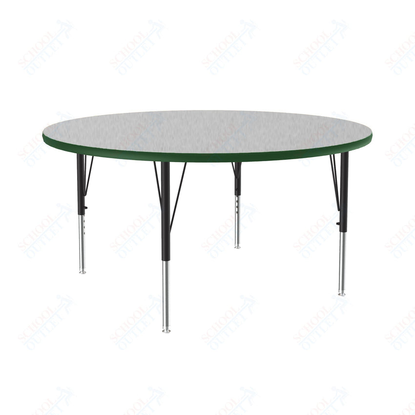 Correll Round Deluxe High - Pressure Top Activity Tables 48"W x 48"L x 19 - 29"H Adjustable Height (COR - A48 - RND - XX) - SchoolOutlet