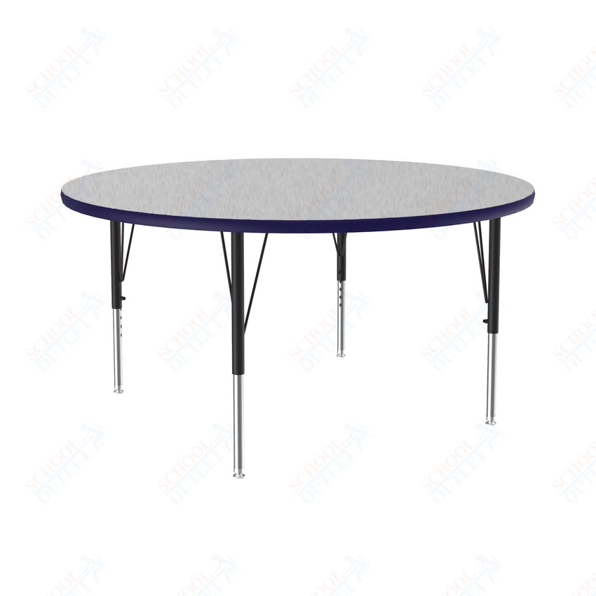 Correll Round Deluxe High - Pressure Top Activity Tables 48"W x 48"L x 19 - 29"H Adjustable Height (COR - A48 - RND - XX) - SchoolOutlet