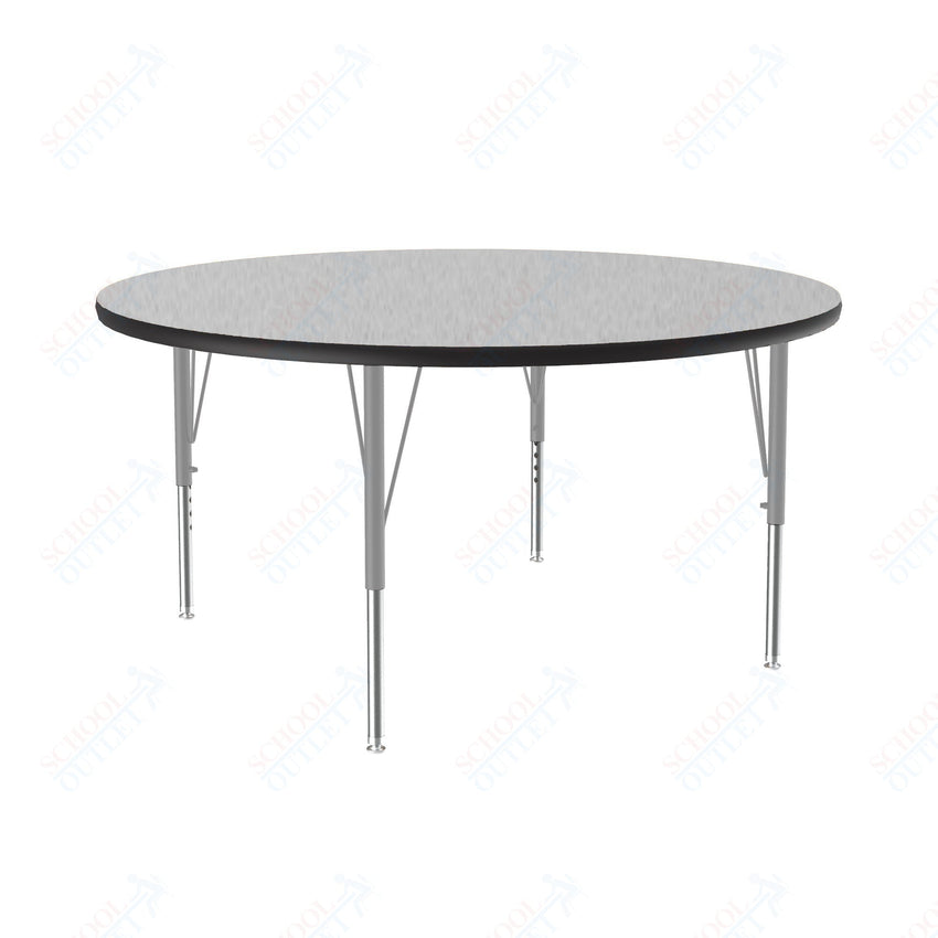 Correll Round Deluxe High - Pressure Top Activity Tables 48"W x 48"L x 19 - 29"H Adjustable Height (COR - A48 - RND - XX) - SchoolOutlet