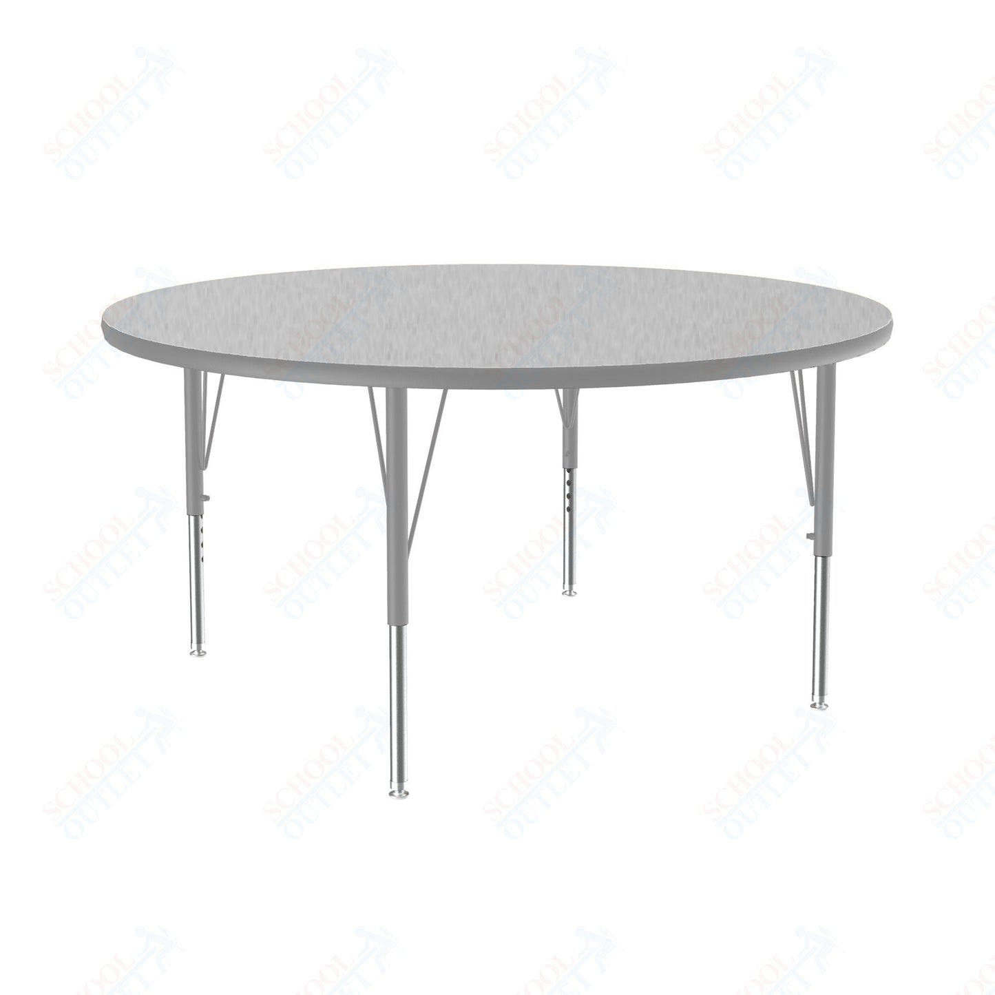 Correll Round Deluxe High - Pressure Top Activity Tables 48"W x 48"L x 19 - 29"H Adjustable Height (COR - A48 - RND - XX) - SchoolOutlet