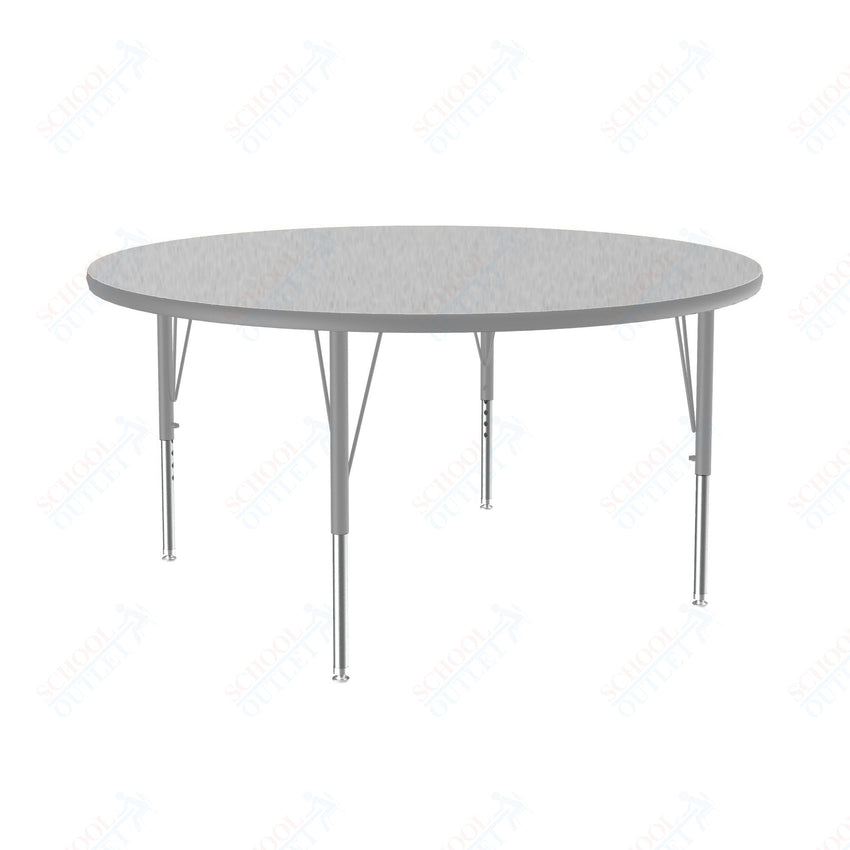 Correll Round Deluxe High - Pressure Top Activity Tables 48"W x 48"L x 19 - 29"H Adjustable Height (COR - A48 - RND - XX) - SchoolOutlet