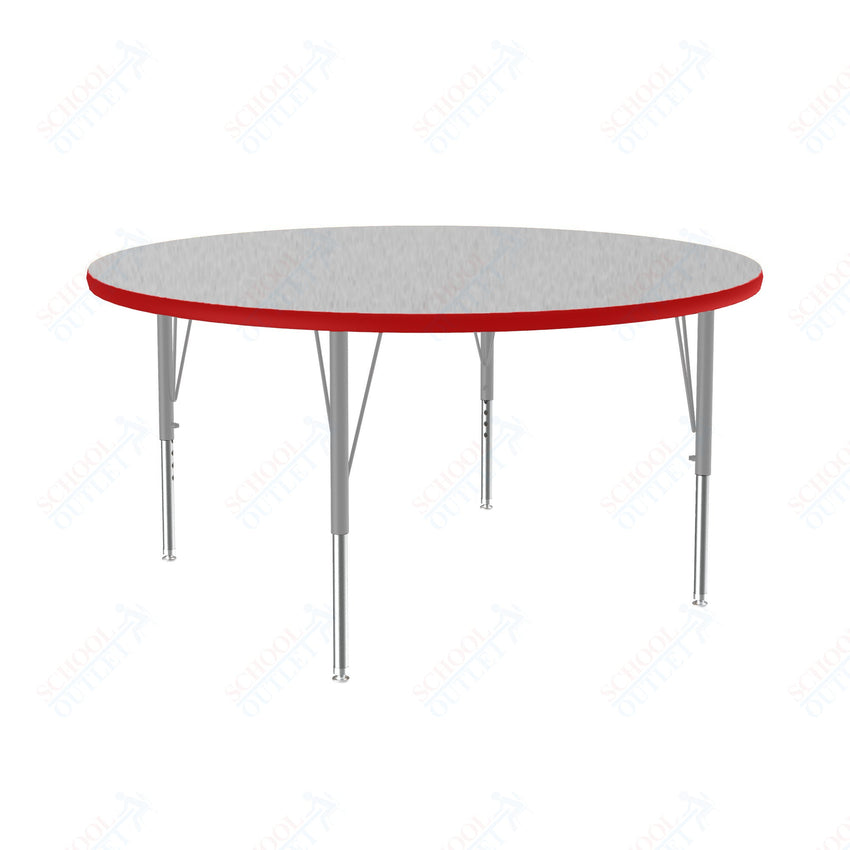 Correll Round Deluxe High - Pressure Top Activity Tables 48"W x 48"L x 19 - 29"H Adjustable Height (COR - A48 - RND - XX) - SchoolOutlet