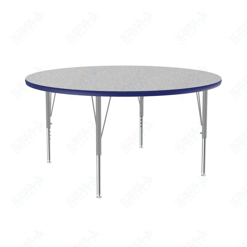 Correll Round Deluxe High - Pressure Top Activity Tables 48"W x 48"L x 19 - 29"H Adjustable Height (COR - A48 - RND - XX) - SchoolOutlet