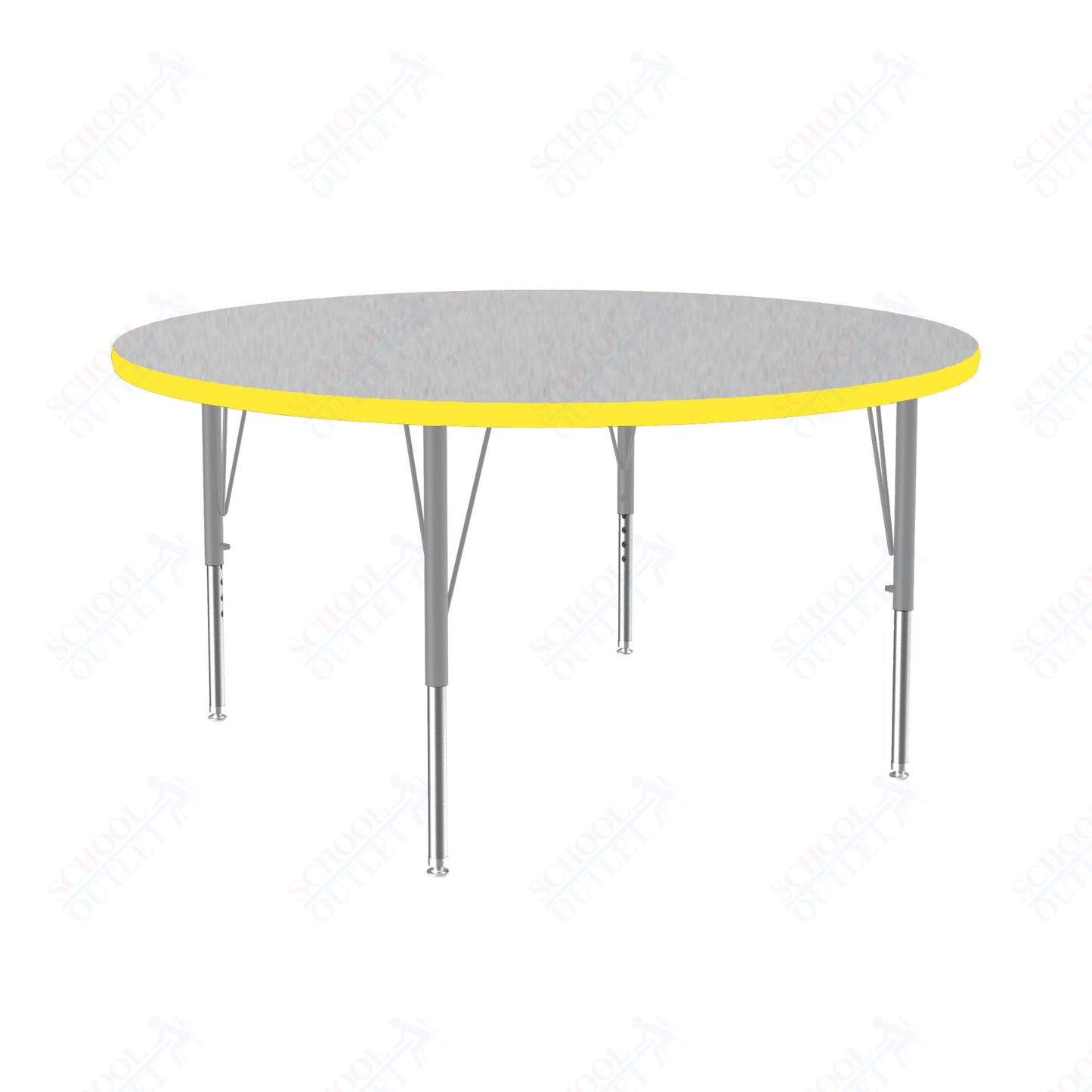 Correll Round Deluxe High - Pressure Top Activity Tables 48"W x 48"L x 19 - 29"H Adjustable Height (COR - A48 - RND - XX) - SchoolOutlet