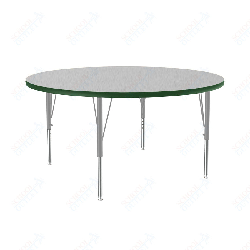 Correll Round Deluxe High - Pressure Top Activity Tables 48"W x 48"L x 19 - 29"H Adjustable Height (COR - A48 - RND - XX) - SchoolOutlet
