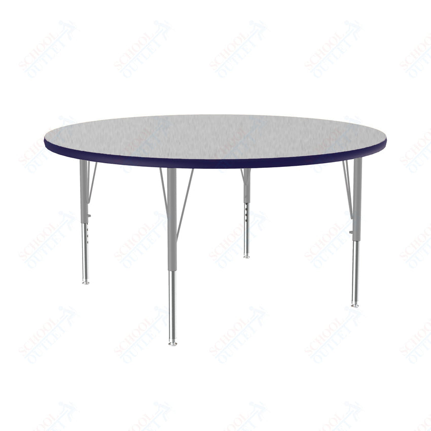 Correll Round Deluxe High - Pressure Top Activity Tables 48"W x 48"L x 19 - 29"H Adjustable Height (COR - A48 - RND - XX) - SchoolOutlet