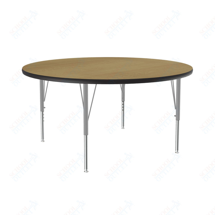 Correll Round Deluxe High - Pressure Top Activity Tables 48"W x 48"L x 19 - 29"H Adjustable Height (COR - A48 - RND - XX) - SchoolOutlet