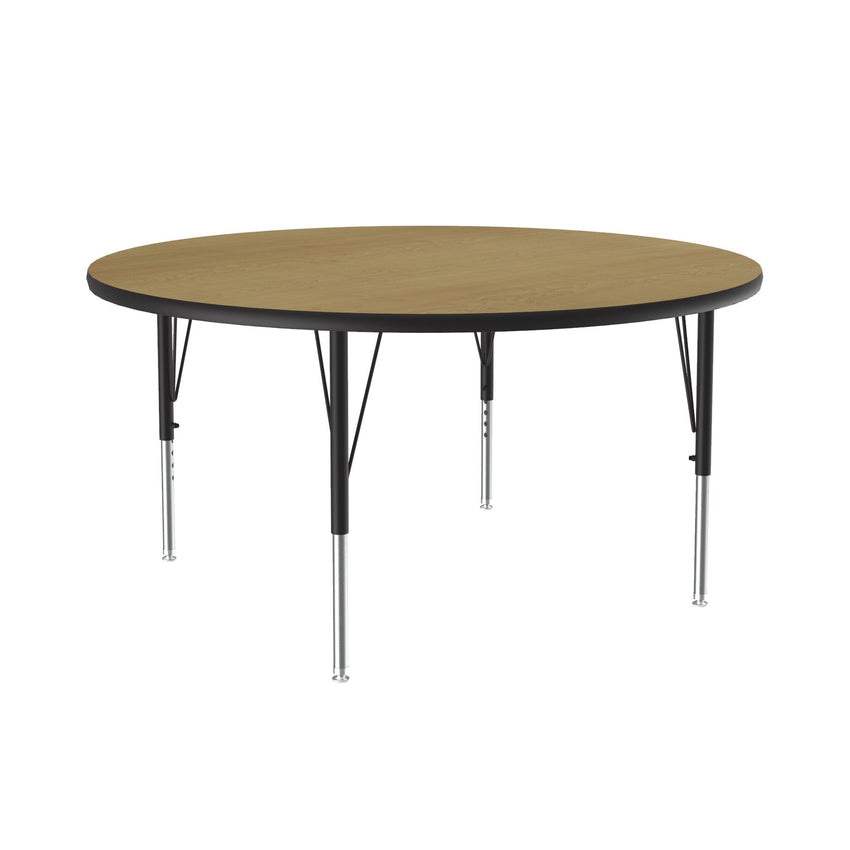 Correll Round Deluxe High - Pressure Top Activity Tables 48"W x 48"L x 19 - 29"H Adjustable Height (COR - A48 - RND - XX) - SchoolOutlet