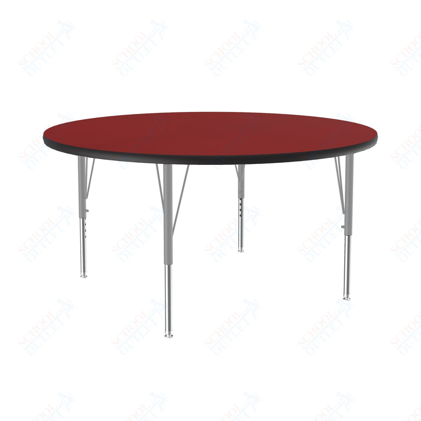 Correll Round Deluxe High - Pressure Top Activity Tables 48"W x 48"L x 19 - 29"H Adjustable Height (COR - A48 - RND - XX) - SchoolOutlet