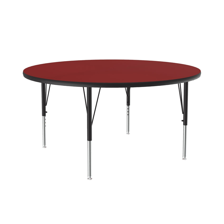 Correll Round Deluxe High - Pressure Top Activity Tables 48"W x 48"L x 19 - 29"H Adjustable Height (COR - A48 - RND - XX) - SchoolOutlet