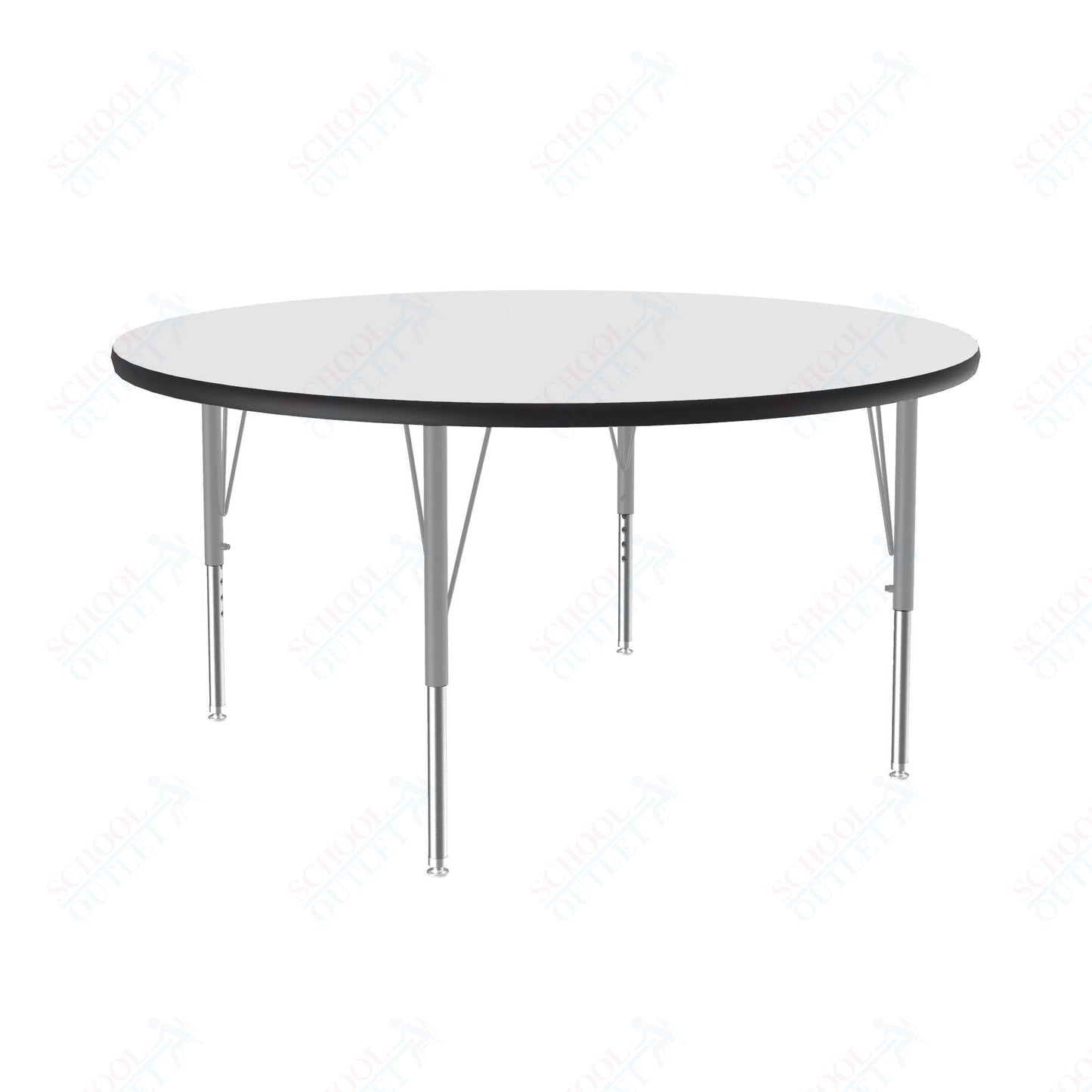 Correll Round Deluxe High - Pressure Top Activity Tables 48"W x 48"L x 19 - 29"H Adjustable Height (COR - A48 - RND - XX) - SchoolOutlet