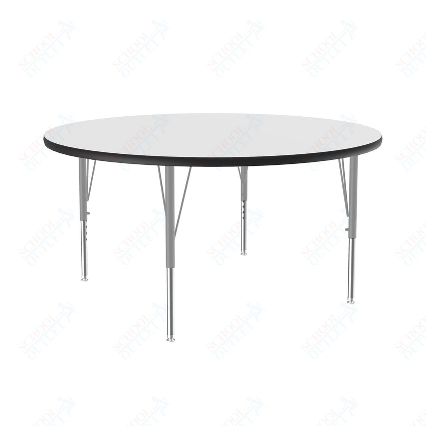 Correll Round Deluxe High - Pressure Top Activity Tables 48"W x 48"L x 19 - 29"H Adjustable Height (COR - A48 - RND - XX) - SchoolOutlet