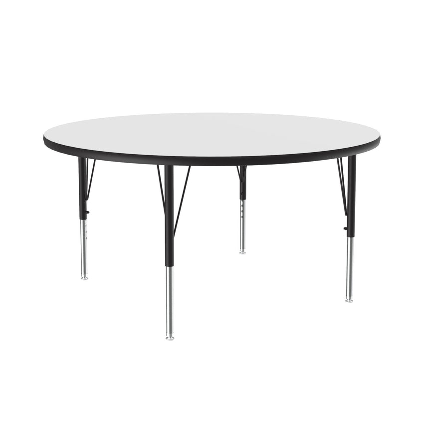 Correll Round Deluxe High - Pressure Top Activity Tables 48"W x 48"L x 19 - 29"H Adjustable Height (COR - A48 - RND - XX) - SchoolOutlet