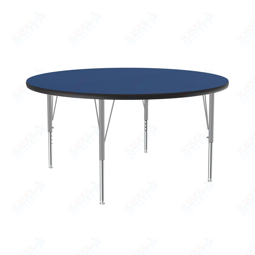 Correll Round Deluxe High - Pressure Top Activity Tables 48"W x 48"L x 19 - 29"H Adjustable Height (COR - A48 - RND - XX) - SchoolOutlet