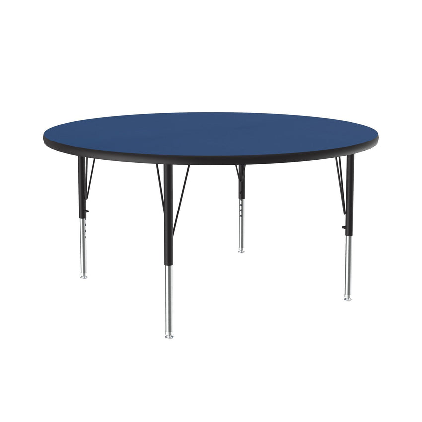 Correll Round Deluxe High - Pressure Top Activity Tables 48"W x 48"L x 19 - 29"H Adjustable Height (COR - A48 - RND - XX) - SchoolOutlet