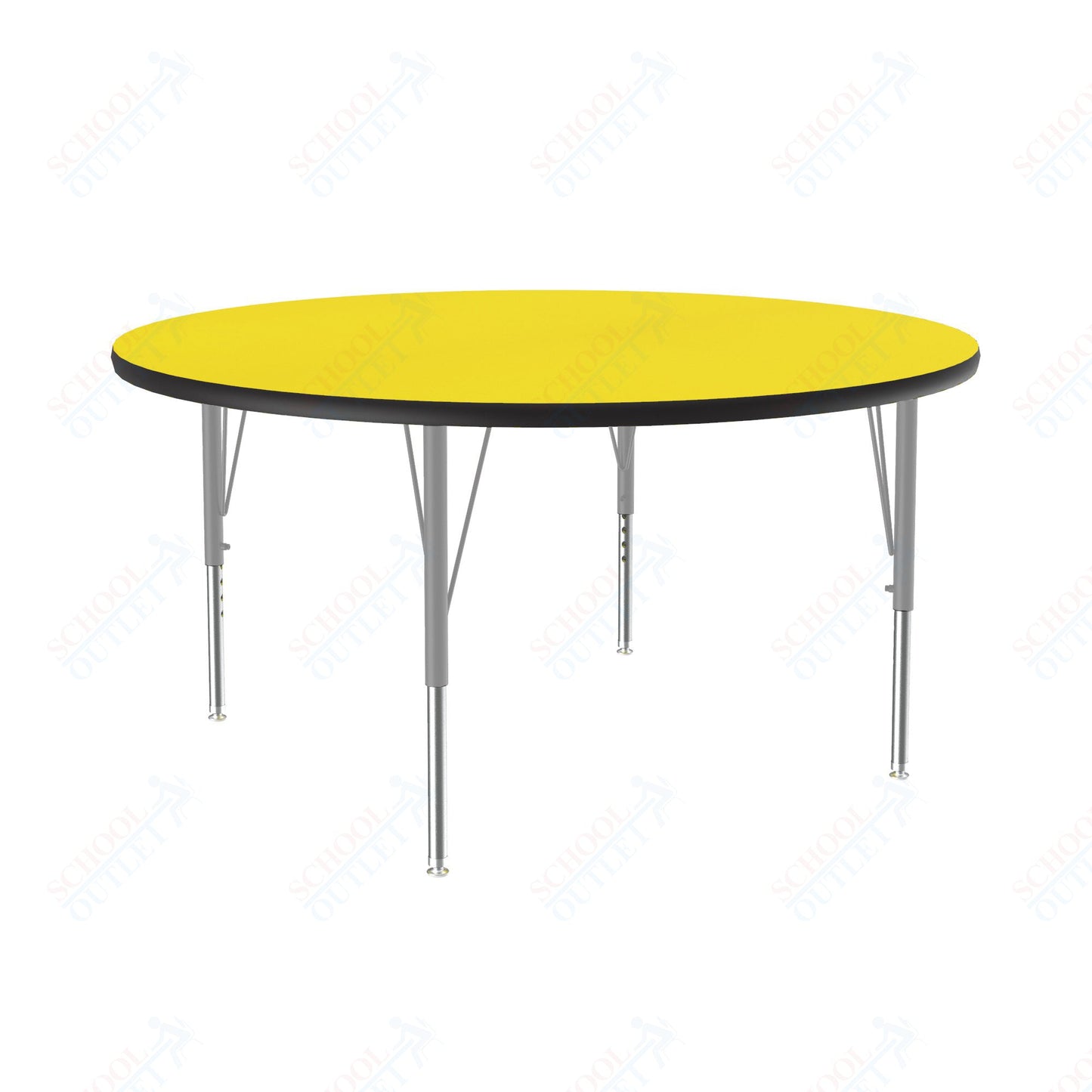 Correll Round Deluxe High - Pressure Top Activity Tables 48"W x 48"L x 19 - 29"H Adjustable Height (COR - A48 - RND - XX) - SchoolOutlet