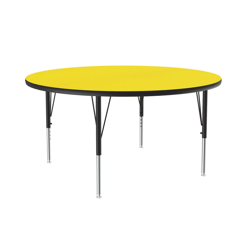 Correll Round Deluxe High - Pressure Top Activity Tables 48"W x 48"L x 19 - 29"H Adjustable Height (COR - A48 - RND - XX) - SchoolOutlet