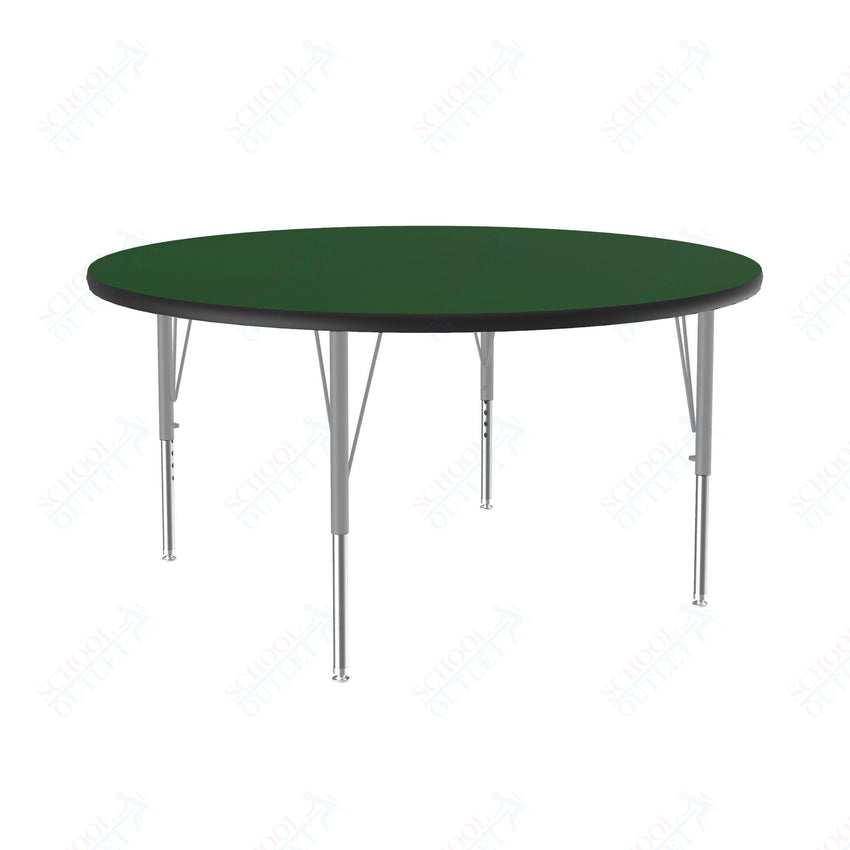Correll Round Deluxe High - Pressure Top Activity Tables 48"W x 48"L x 19 - 29"H Adjustable Height (COR - A48 - RND - XX) - SchoolOutlet
