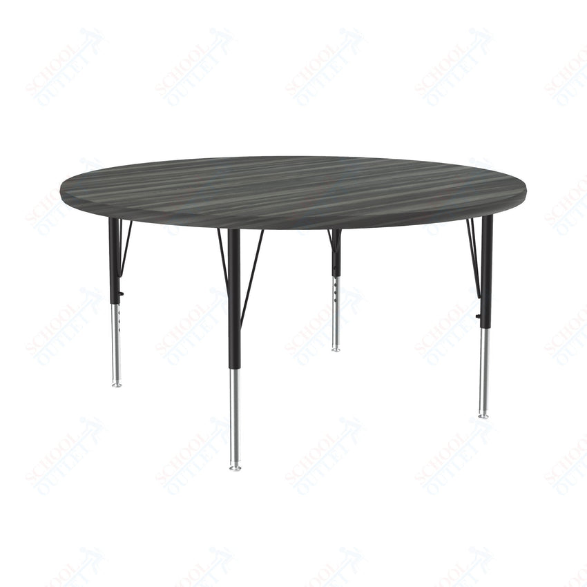 Correll Round Deluxe High - Pressure Top Activity Tables 48"W x 48"L x 19 - 29"H Adjustable Height (COR - A48 - RND - XX) - SchoolOutlet