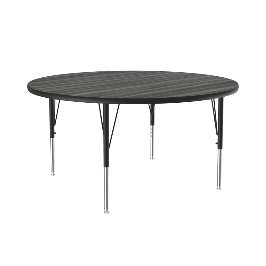 Correll Round Deluxe High - Pressure Top Activity Tables 48"W x 48"L x 19 - 29"H Adjustable Height (COR - A48 - RND - XX) - SchoolOutlet