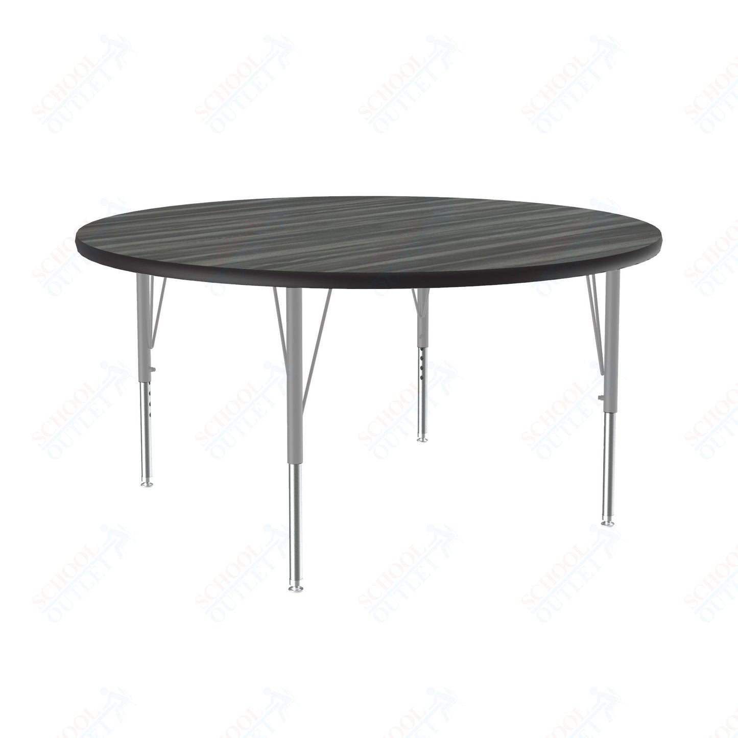 Correll Round Deluxe High - Pressure Top Activity Tables 48"W x 48"L x 19 - 29"H Adjustable Height (COR - A48 - RND - XX) - SchoolOutlet