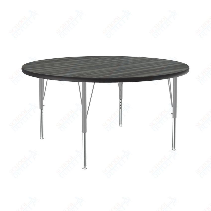 Correll Round Deluxe High - Pressure Top Activity Tables 48"W x 48"L x 19 - 29"H Adjustable Height (COR - A48 - RND - XX) - SchoolOutlet