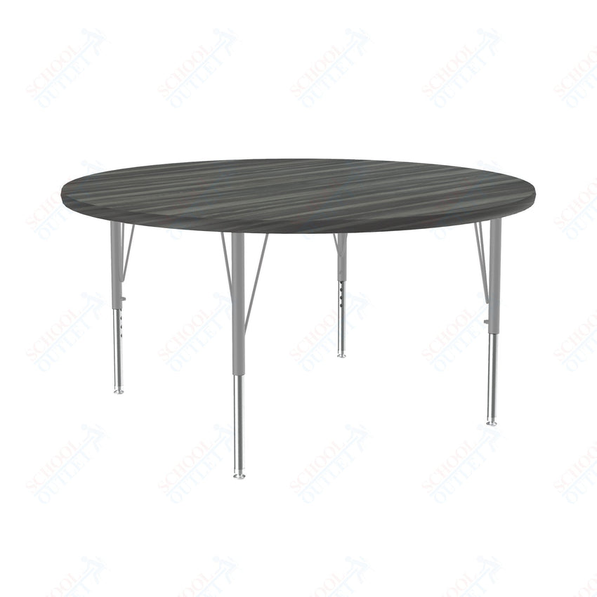 Correll Round Deluxe High - Pressure Top Activity Tables 48"W x 48"L x 19 - 29"H Adjustable Height (COR - A48 - RND - XX) - SchoolOutlet