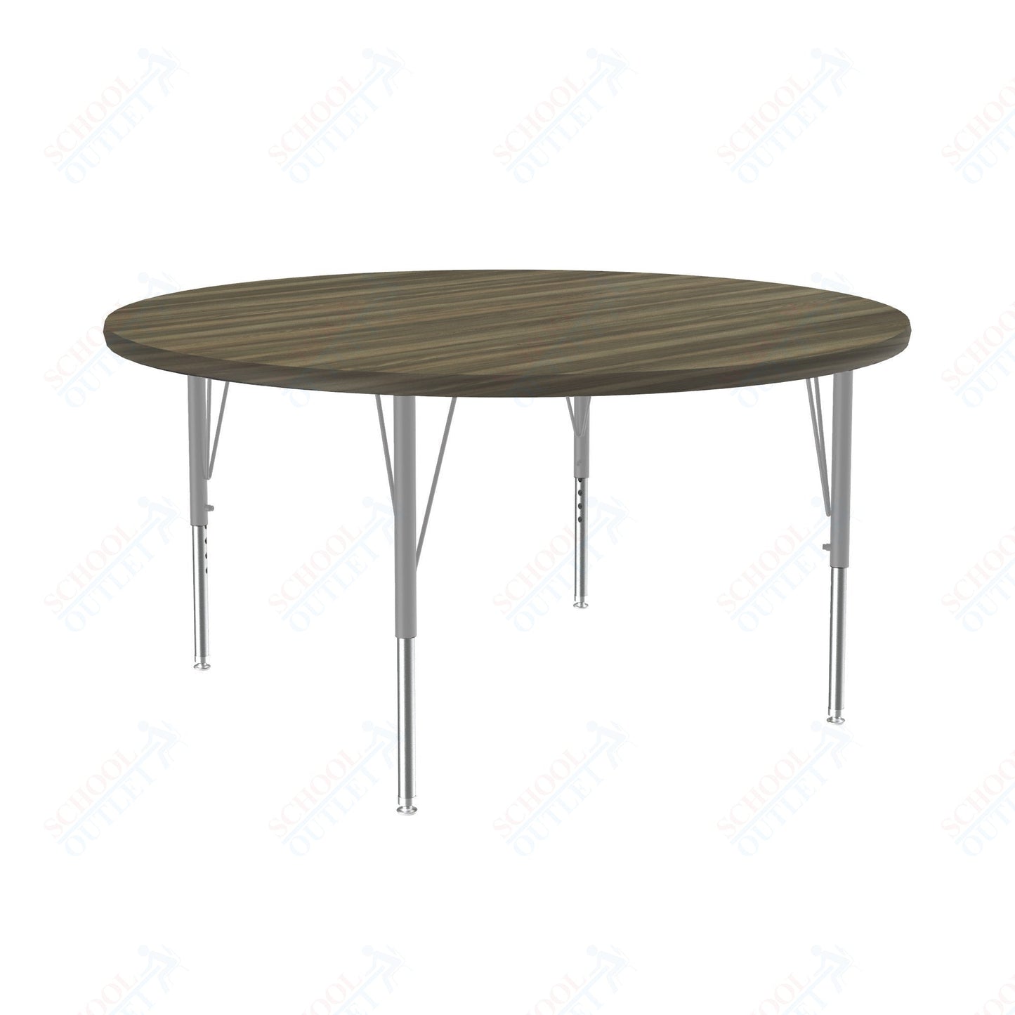 Correll Round Deluxe High - Pressure Top Activity Tables 48"W x 48"L x 19 - 29"H Adjustable Height (COR - A48 - RND - XX) - SchoolOutlet