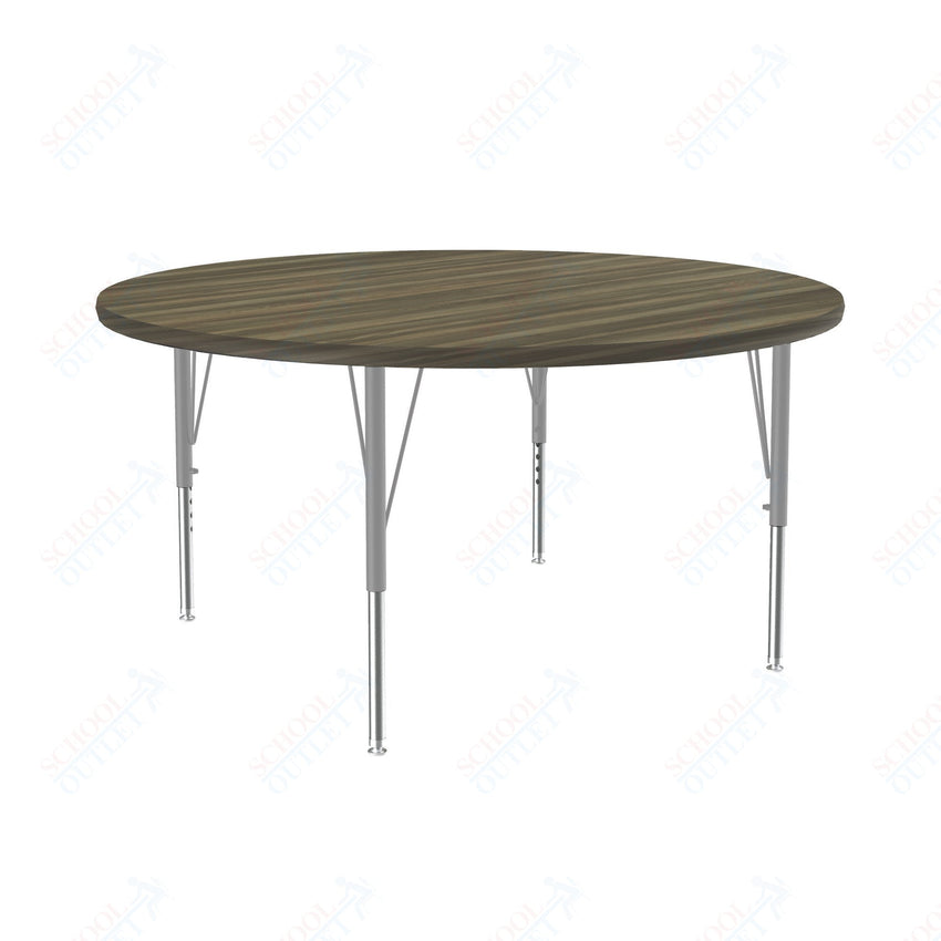 Correll Round Deluxe High - Pressure Top Activity Tables 48"W x 48"L x 19 - 29"H Adjustable Height (COR - A48 - RND - XX) - SchoolOutlet