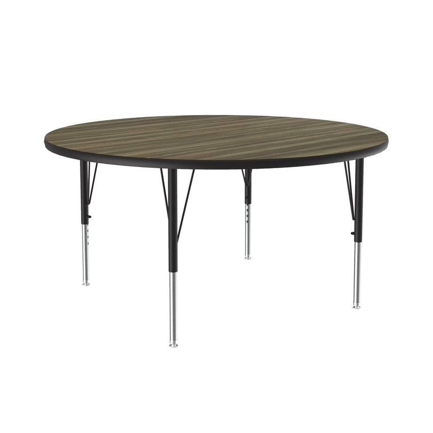 Correll Round Deluxe High - Pressure Top Activity Tables 48"W x 48"L x 19 - 29"H Adjustable Height (COR - A48 - RND - XX) - SchoolOutlet