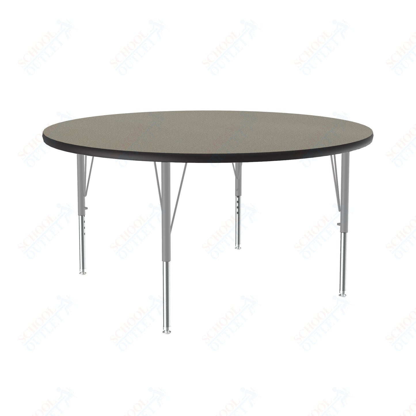 Correll Round Deluxe High - Pressure Top Activity Tables 48"W x 48"L x 19 - 29"H Adjustable Height (COR - A48 - RND - XX) - SchoolOutlet