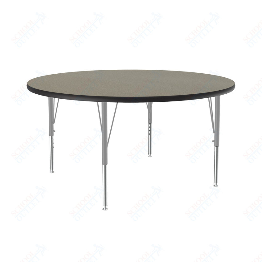 Correll Round Deluxe High - Pressure Top Activity Tables 48"W x 48"L x 19 - 29"H Adjustable Height (COR - A48 - RND - XX) - SchoolOutlet