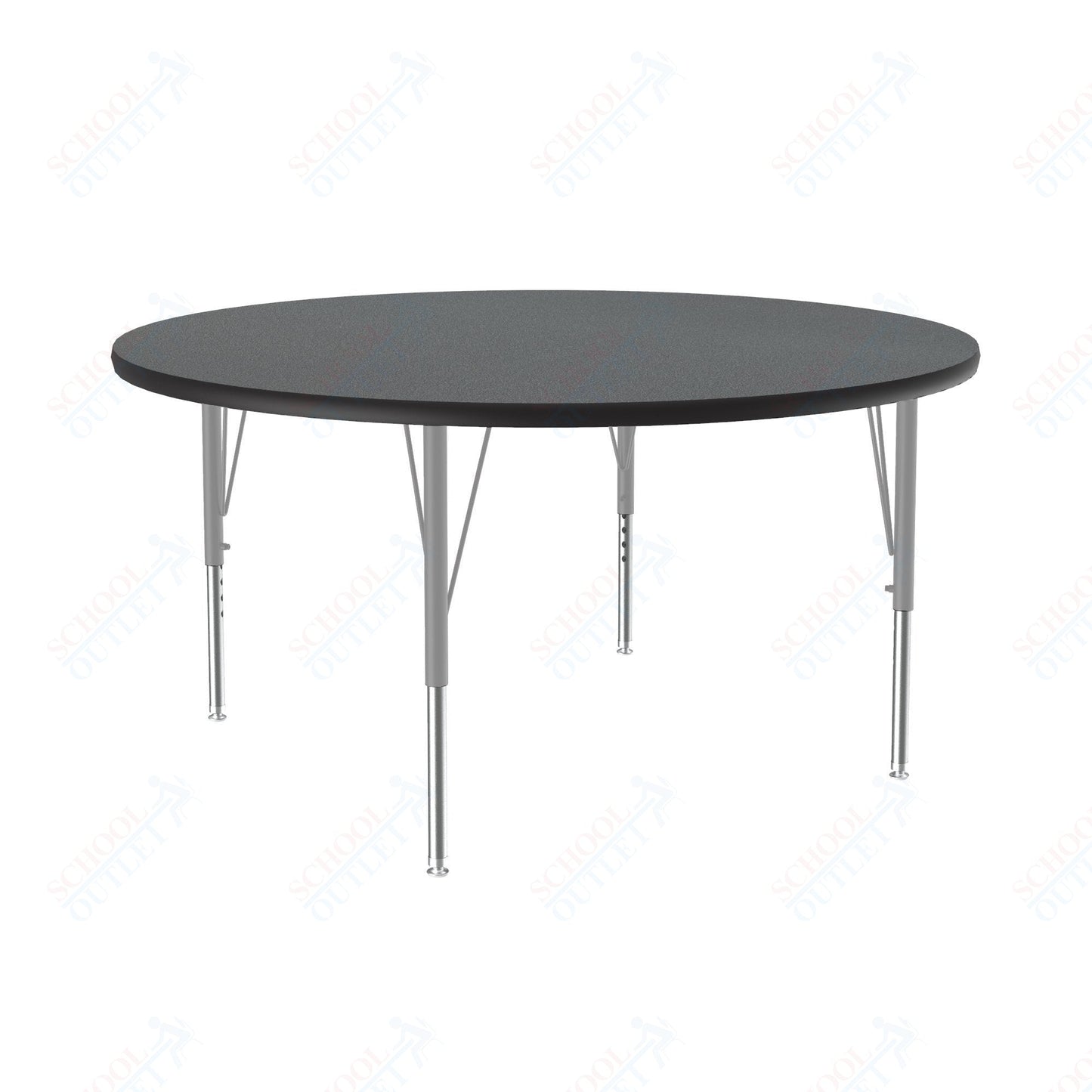 Correll Round Deluxe High - Pressure Top Activity Tables 48"W x 48"L x 19 - 29"H Adjustable Height (COR - A48 - RND - XX) - SchoolOutlet