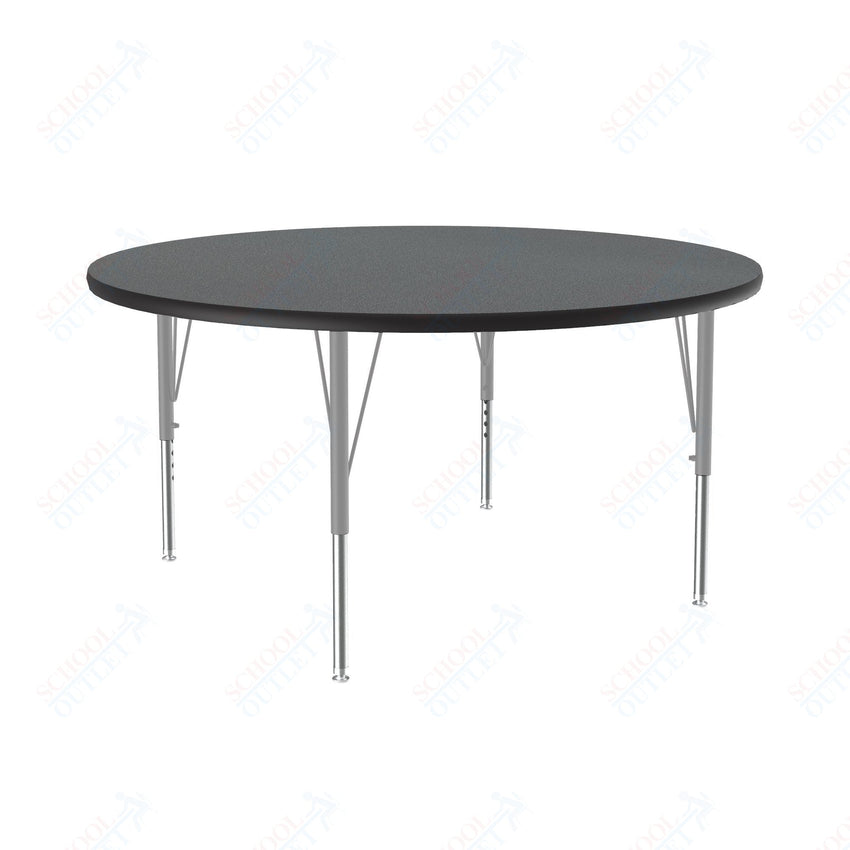 Correll Round Deluxe High - Pressure Top Activity Tables 48"W x 48"L x 19 - 29"H Adjustable Height (COR - A48 - RND - XX) - SchoolOutlet